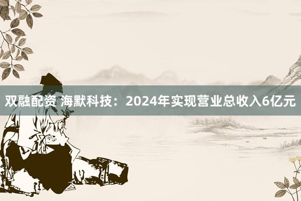 双融配资 海默科技：2024年实现营业总收入6亿元
