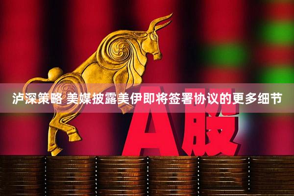 泸深策略 美媒披露美伊即将签署协议的更多细节